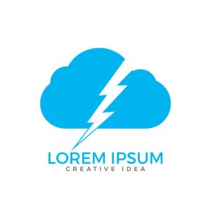 Cloud and Lightning vector design template.